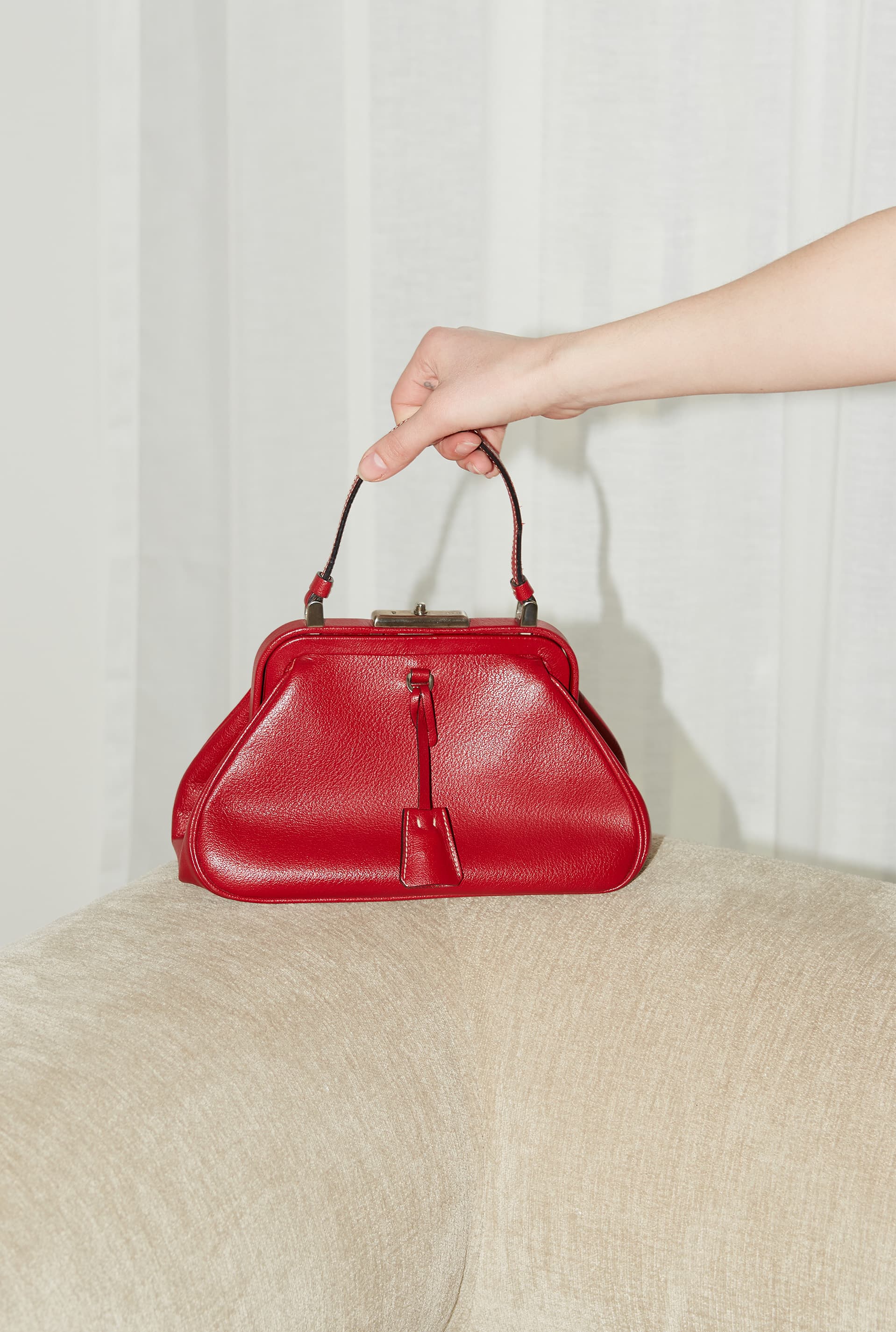 PRE-LOVED PRADA FRAME CERNIERA MADRAS DOCTOR'S BAG – 2005 EDITION