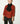 VINTAGE CORAL RED WOOL PEA JACKET WITH LAMB FUR COLLAR