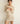 Beige Semi-Transparent Cashmere Dress with Feather Detail Waistband