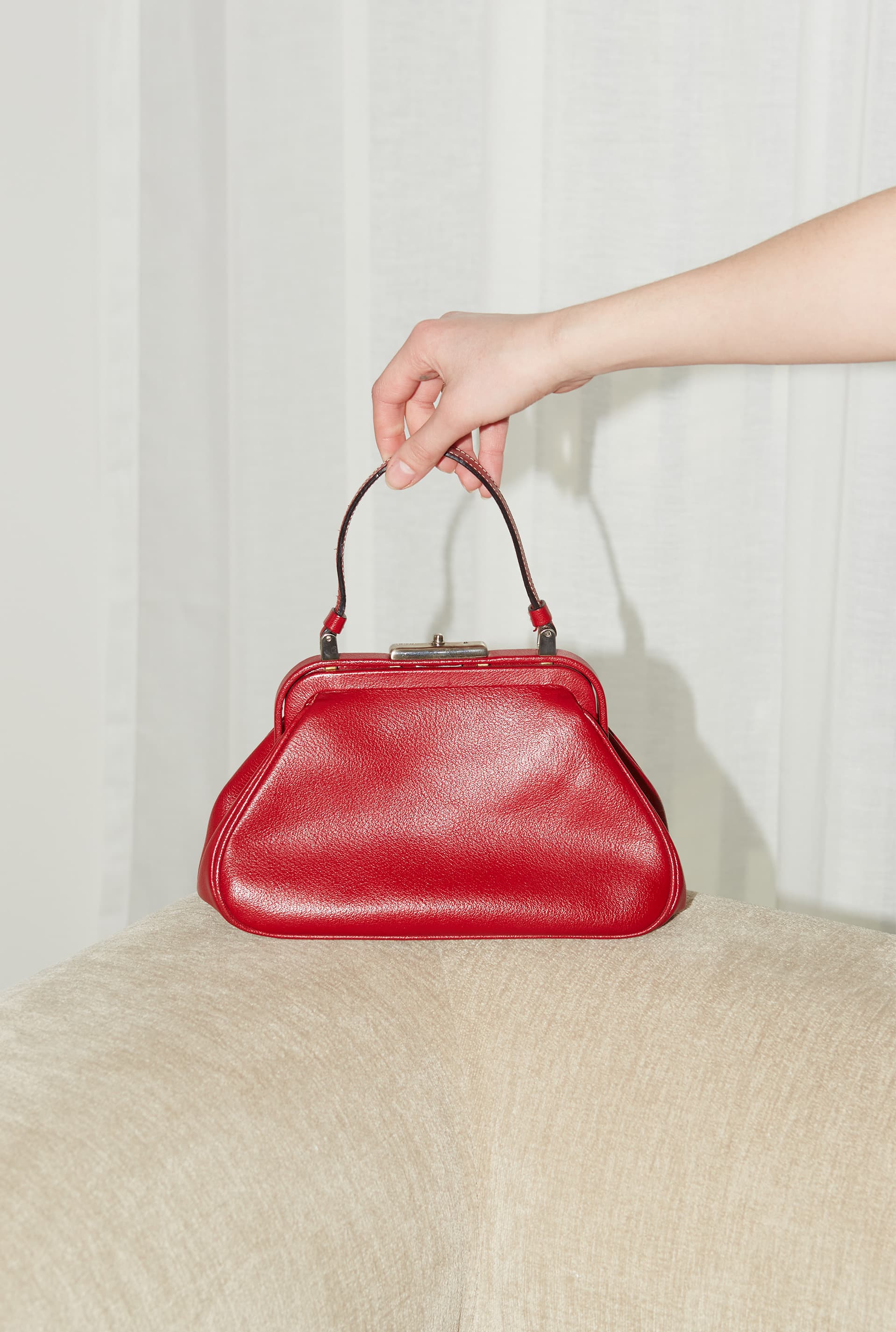 PRE-LOVED PRADA FRAME CERNIERA MADRAS DOCTOR'S BAG – 2005 EDITION