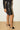 VINTAGE RALPH LAUREN BLACK LEATHER KNEE-LENGTH STRAIGHT SKIRT